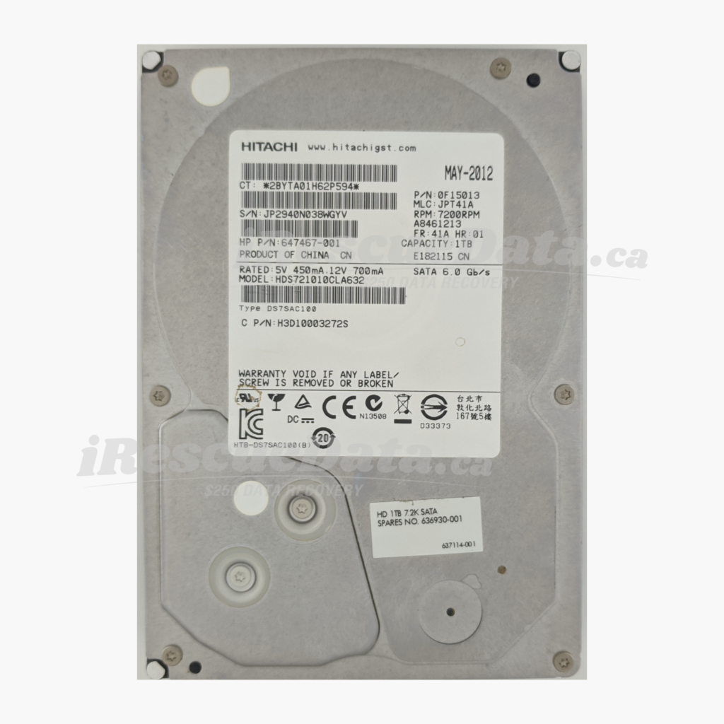 Hitachi HDS721010CLA630 JP2940N038WGYV