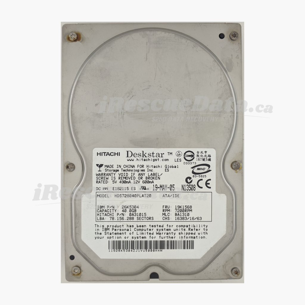 Hitachi HDS728040PLAT20 PFD155S1T1UVBJ