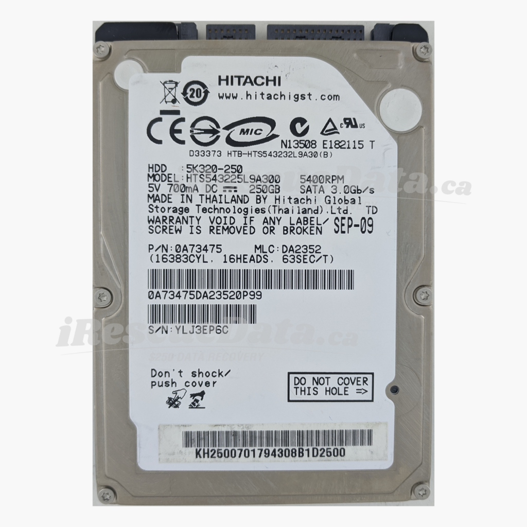 Hitachi HTS543225L9A300 090923FB2F0CYLJ3EP6C