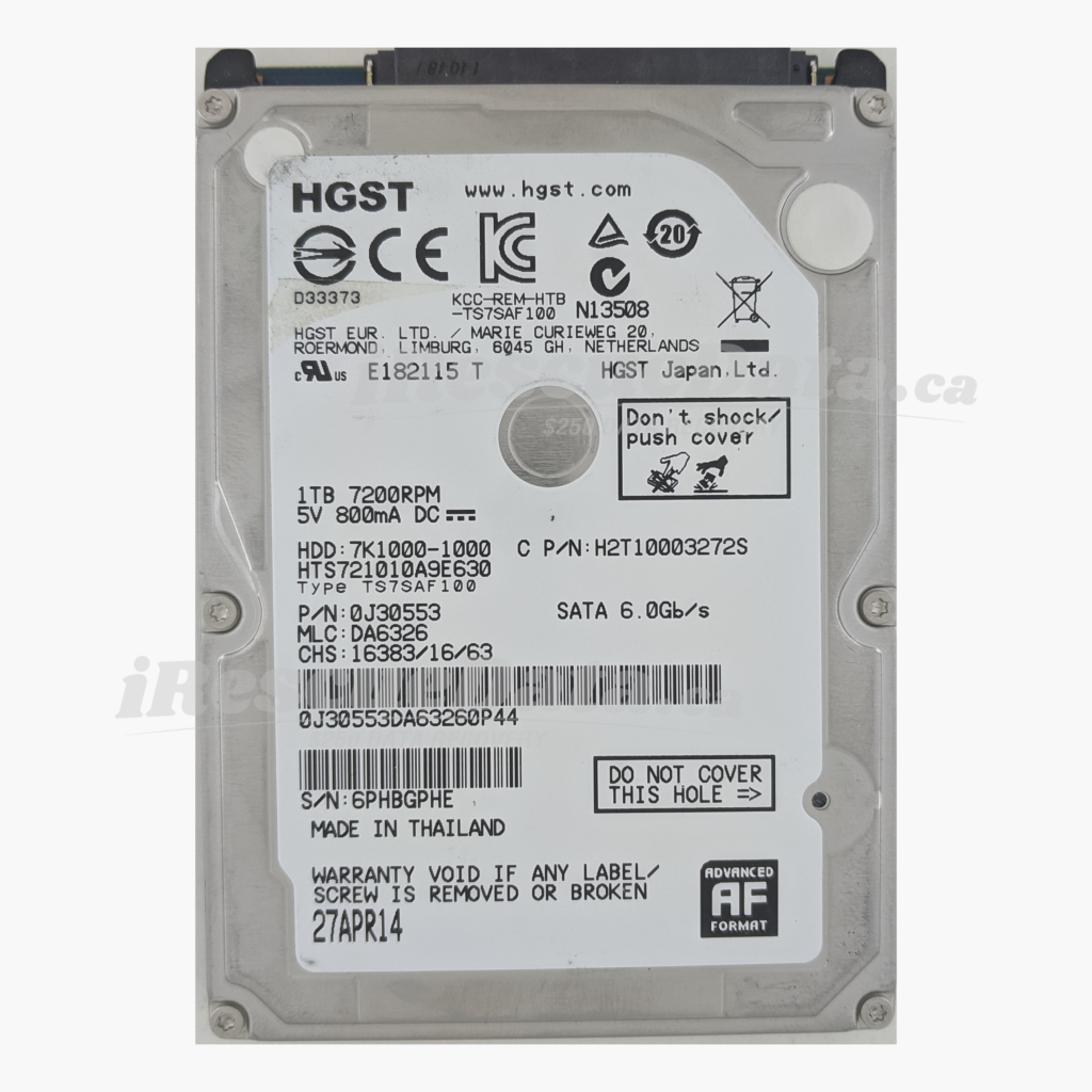 Hitachi HTS721010A9E630 JR10006PHBGPHE