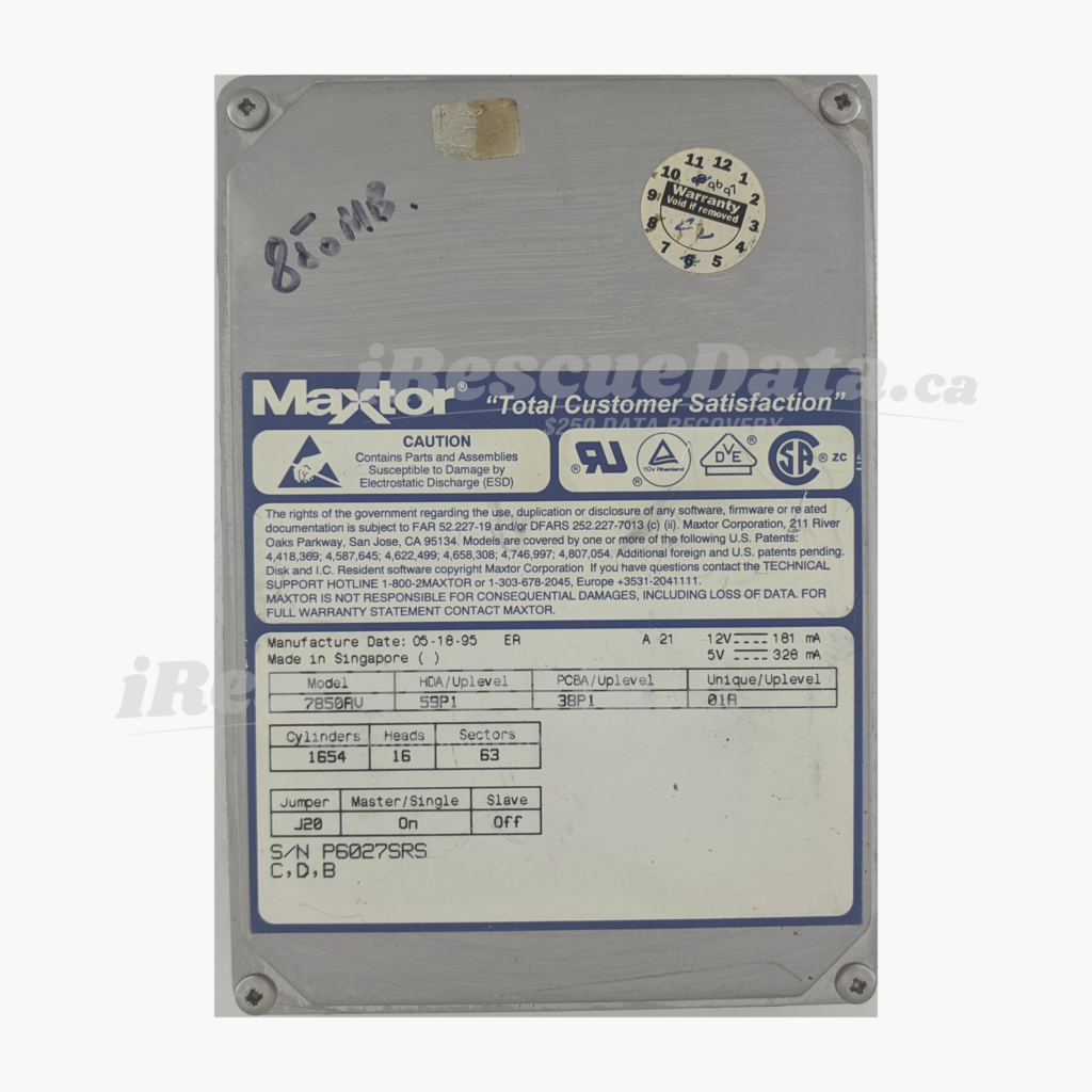 Maxtor 7850-AR P6027SRS