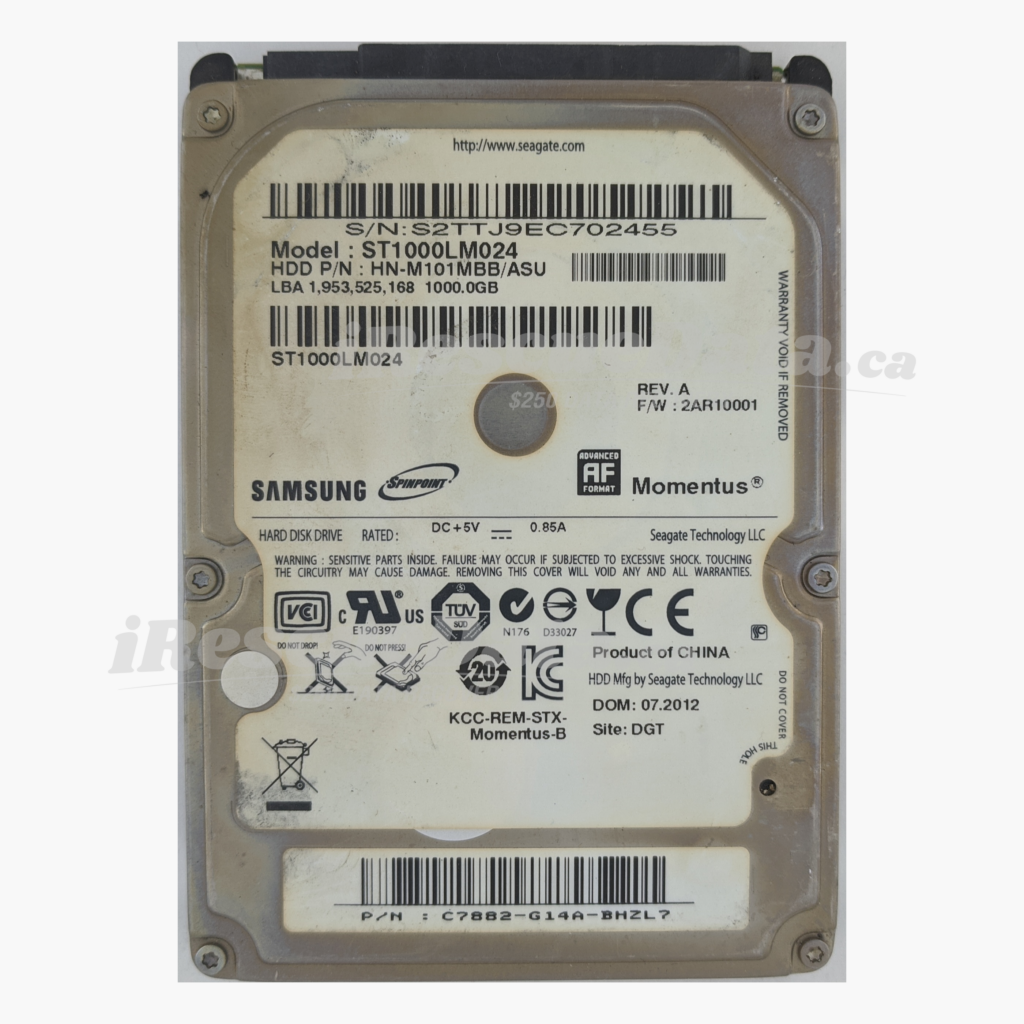 Samsung HN-M101MBB S2TTJ9EC702455