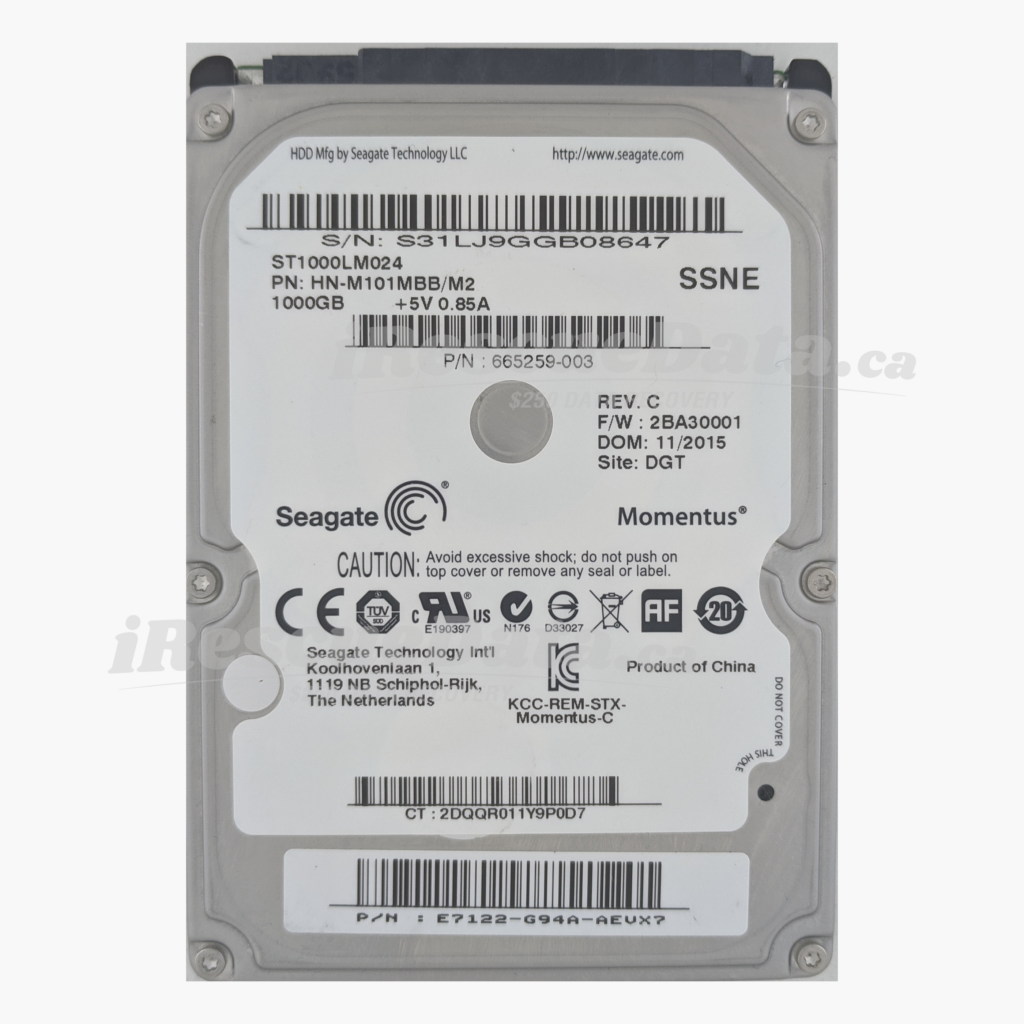 Seagate ST1000LM024 S31LJ9GGB08647