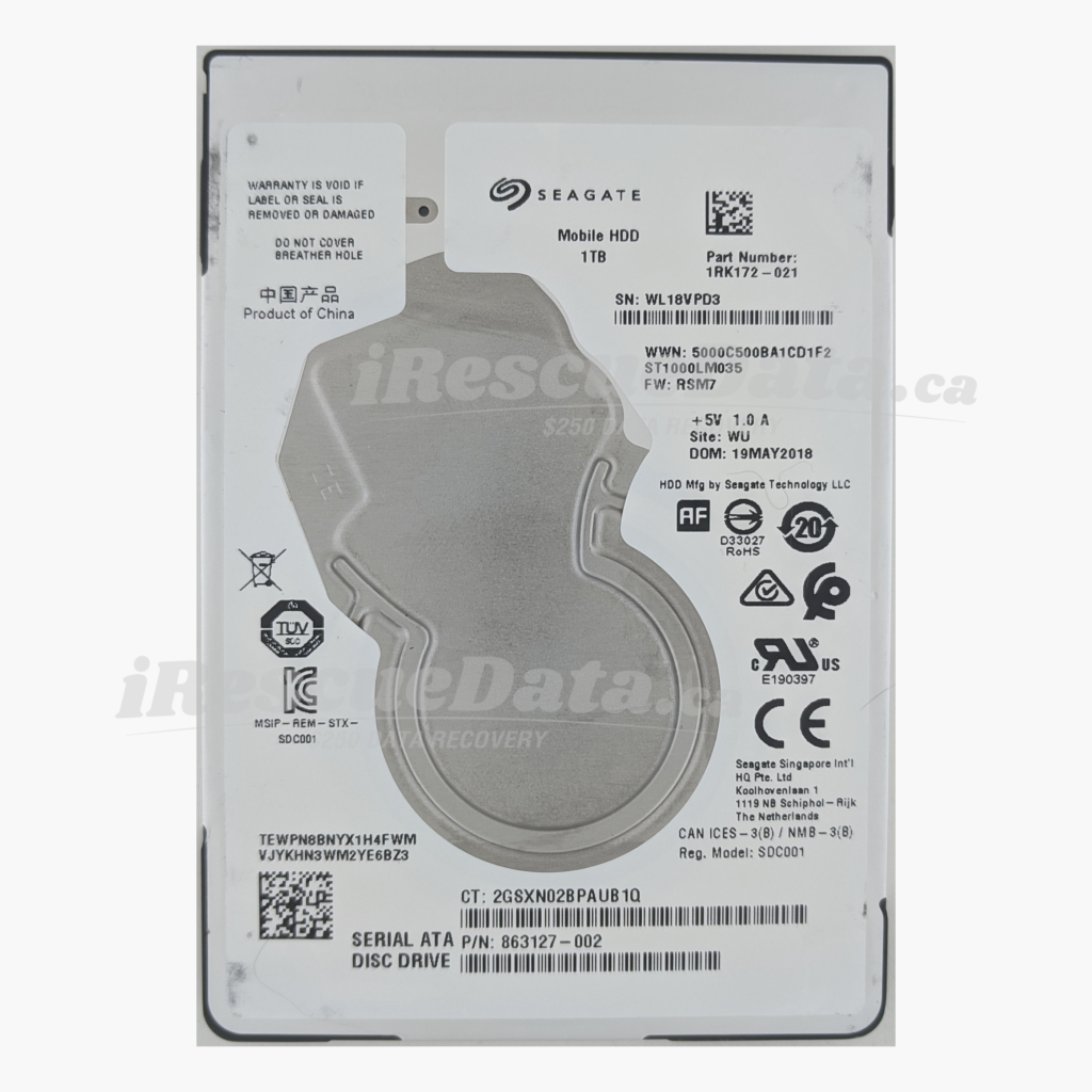 Seagate ST1000LM035-1RK172 WL18VPD3