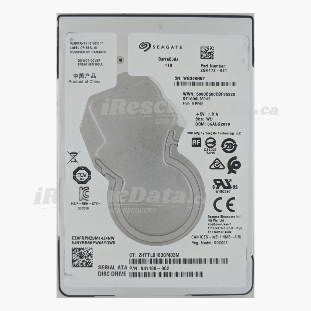 Seagate ST1000LM049-2GH172 WGS68H8Y