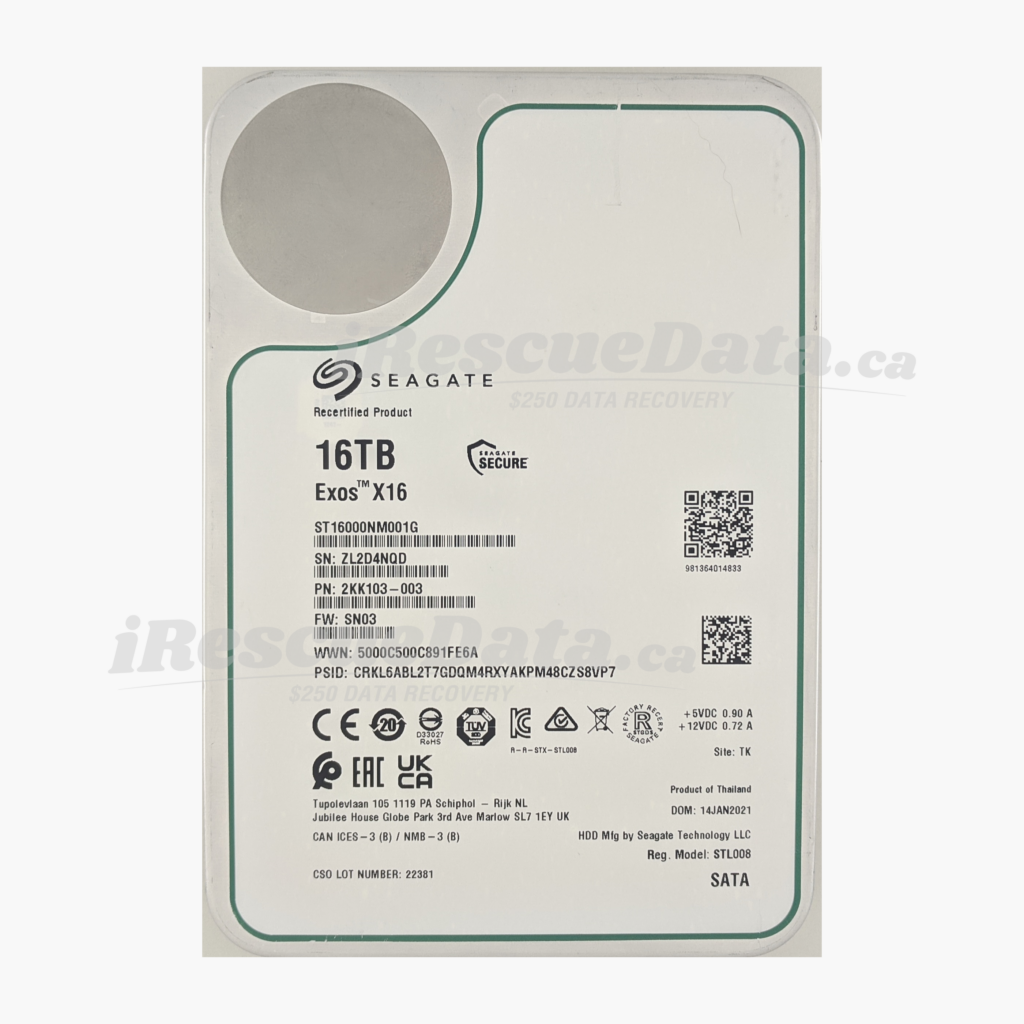 Seagate ST16000NM001G-2KK103 ZL2D4NQD