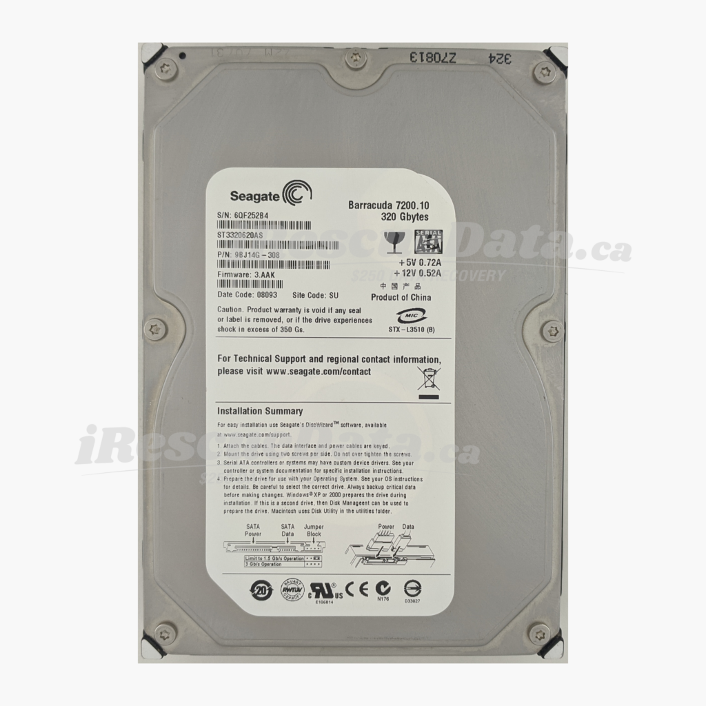 Seagate ST3320620AS 6QF252B4