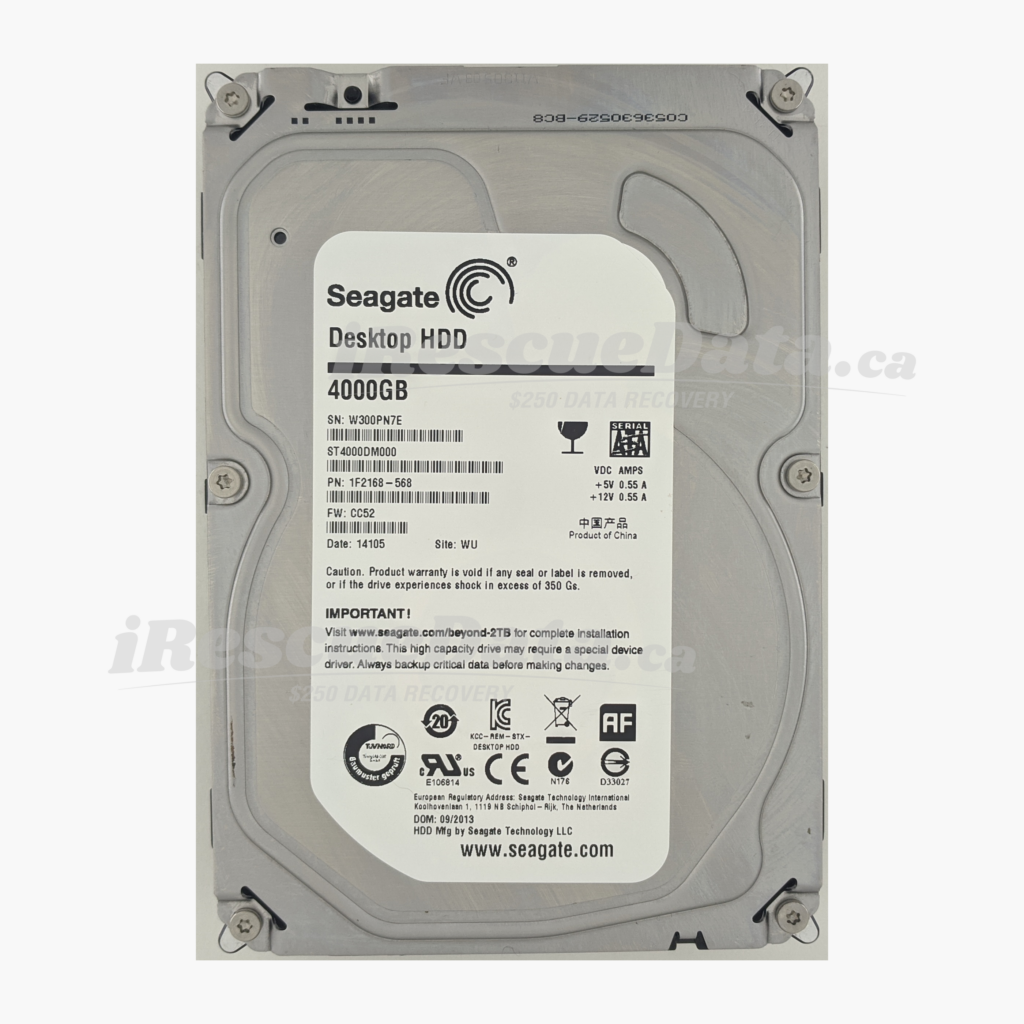 Seagate ST4000DM000-1F2168 W300PN7E