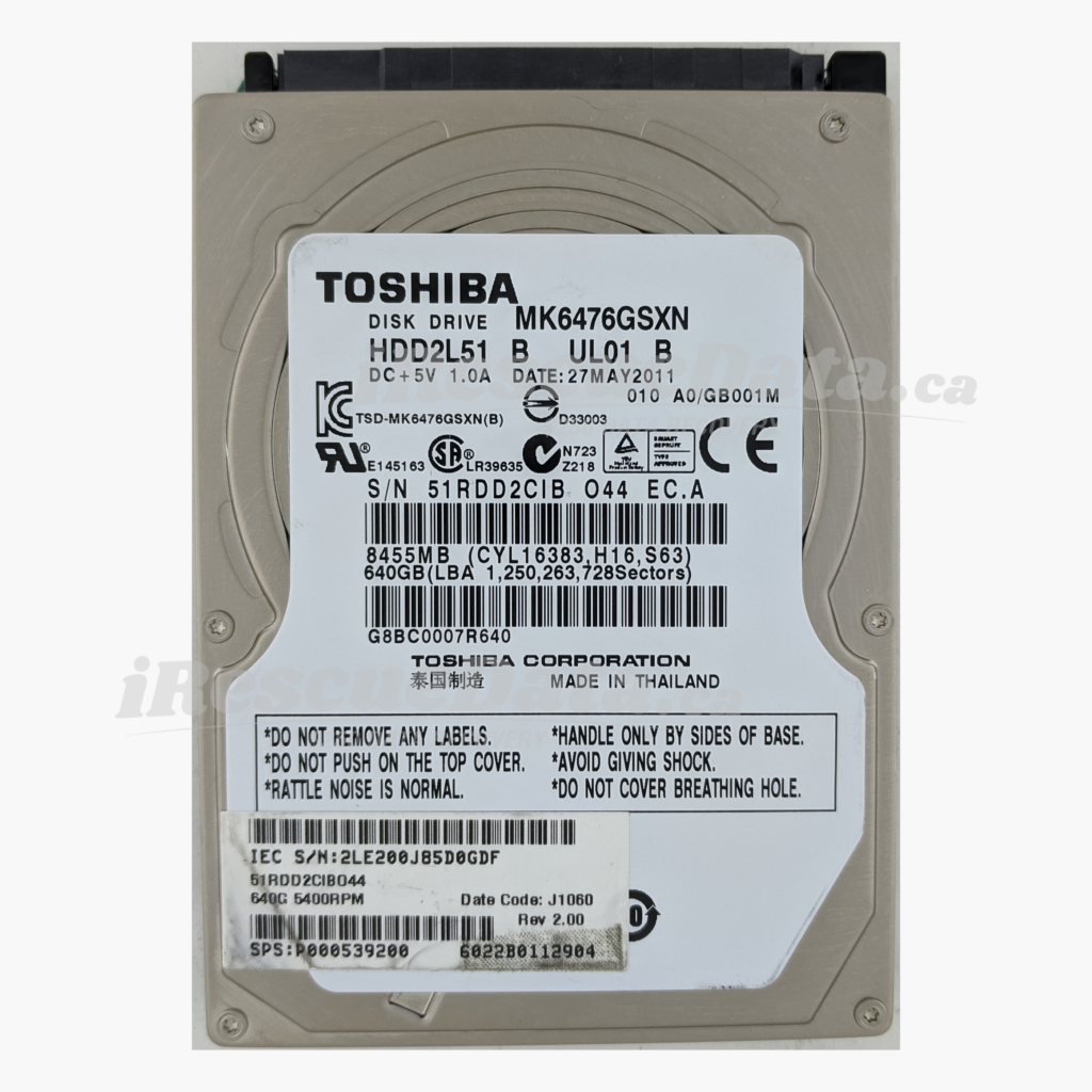 Toshiba MK6476GSXN 51RDD2CIB