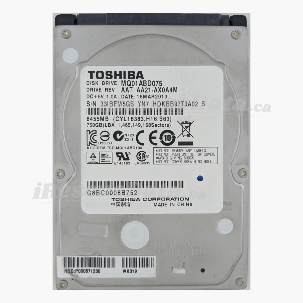 Toshiba MQ01ABD075 33IBFM5GS