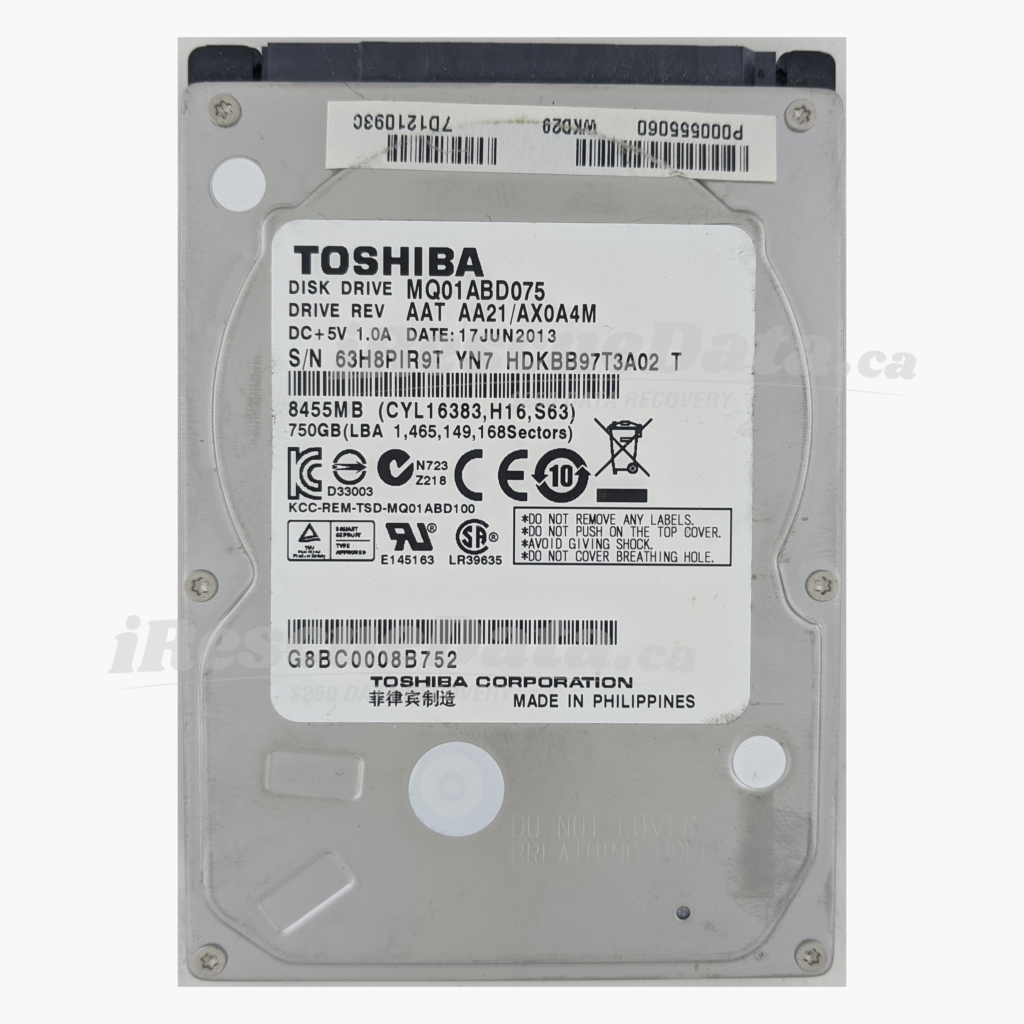 Toshiba MQ01ABD075 63H8PIR9T