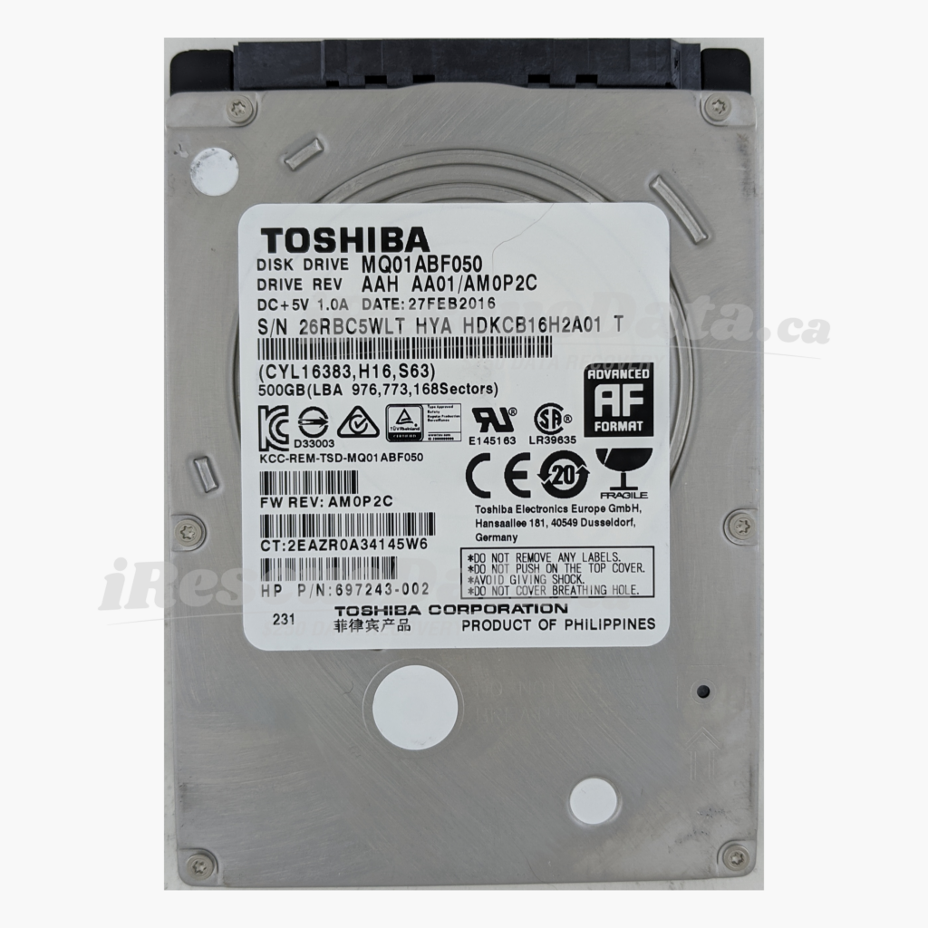 Toshiba MQ01ABF050 26RBC5WLT