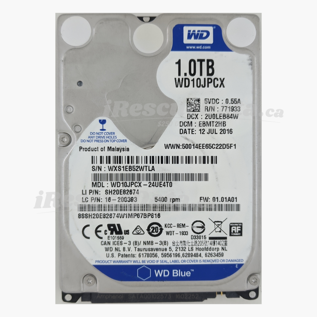 WD WD10JPCX-24UE4T0 WXS1EB52WTLA