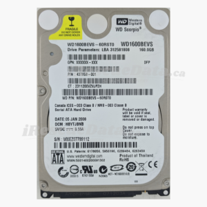 WD WD1600BEVS-60RST0 WXEZ07789112