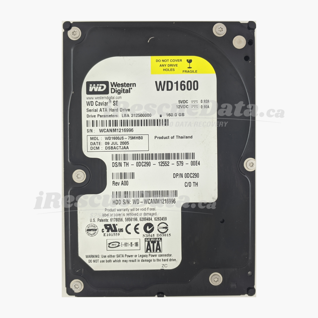 WD WD1600JS-75MHB0 WCANM1216996