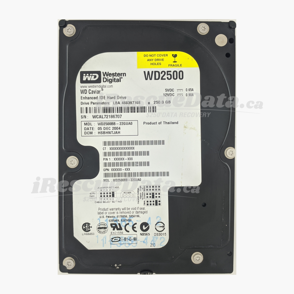WD WD2500BB-22GUA0 WCAL72186707