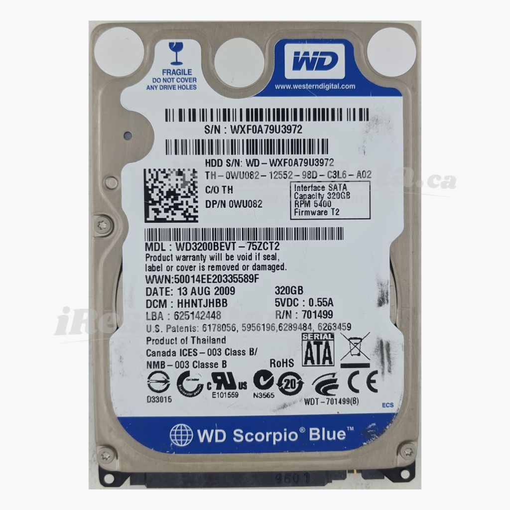 WD WD3200BEVT-75ZCT2 WXF0A79U3972
