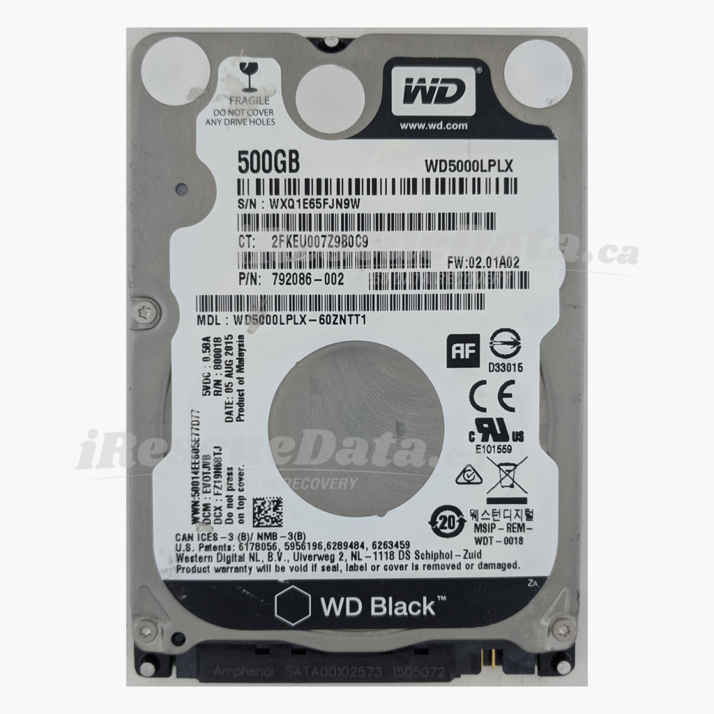 WD WD5000LPLX-60ZNTT1 WXQ1E65FJN9W