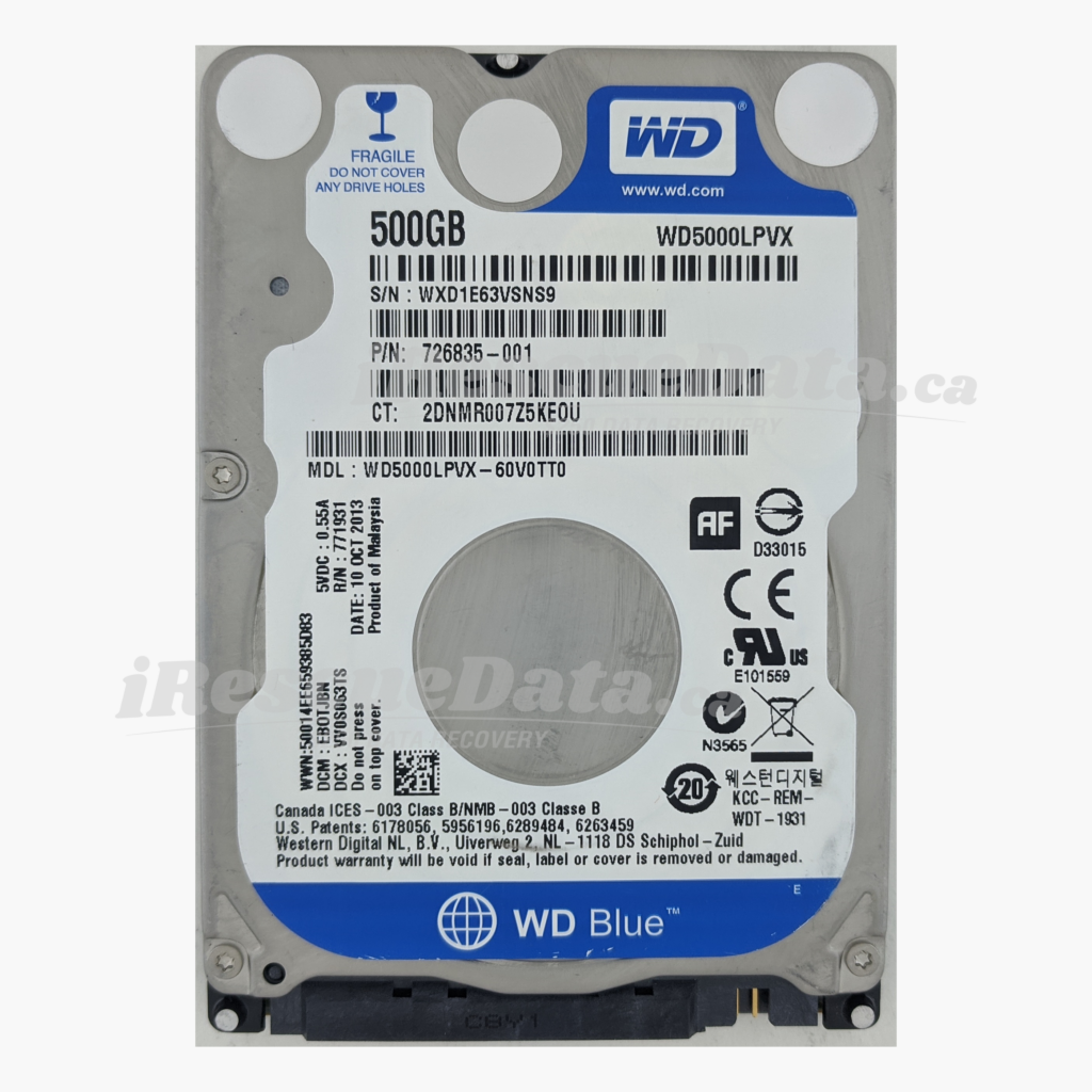 WD WD5000LPVX-60V0TT0 WXD1E63VSNS9