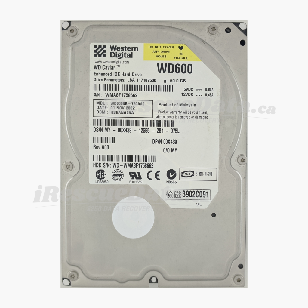 WD WD600BB-75CAA0 WMA8F1758662