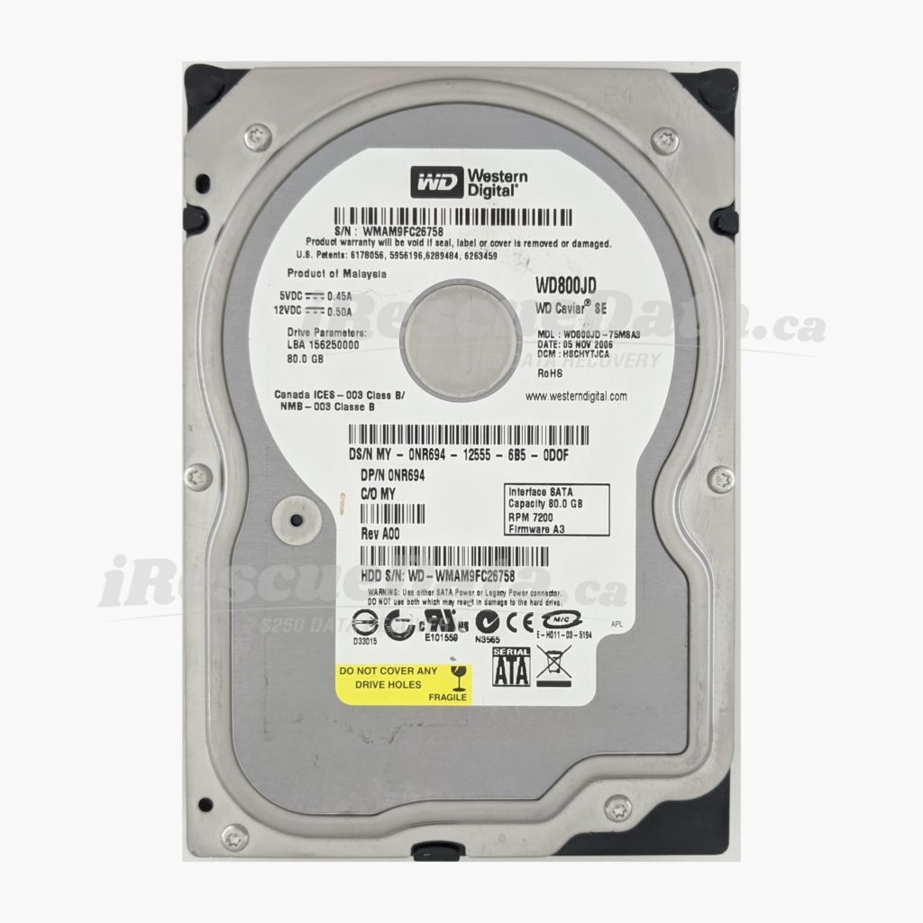 WD WD800JD-75MSA3 WMAM9FC26758